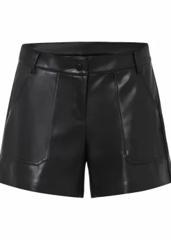 Kurze Lederimitat-Shorts