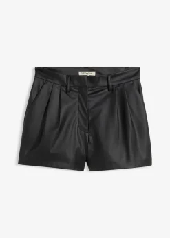 Kurze Lederimitat-Shorts