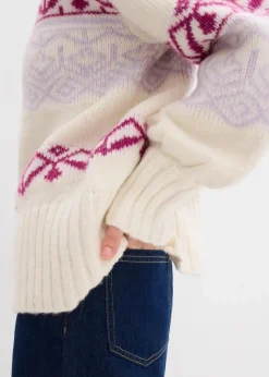 Kurze Norweger-Strickjacke