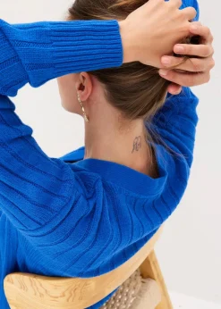 Kurze Ripp-Strickjacke