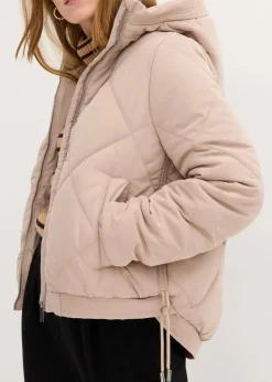 Kurze Steppjacke mit Futter in Kontrastfarbe