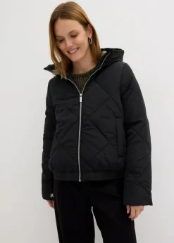 Kurze Steppjacke mit Futter in Kontrastfarbe