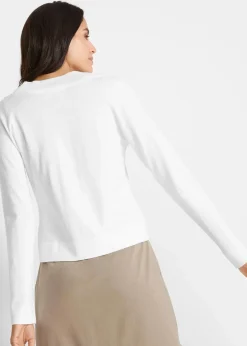 Kurze Strickjacke mit Viskose