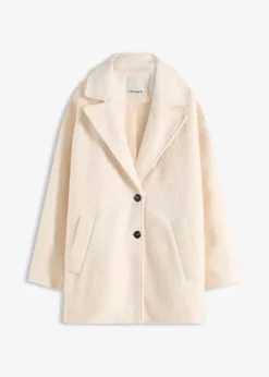 Kurzer Bouclé-Mantel, oversized