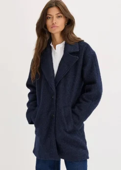 Kurzer Bouclé-Mantel, oversized