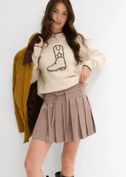 Kurzer Hosenrock mit Kellerfalten