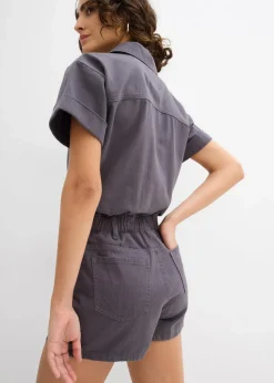 Kurzer Overall aus reiner Baumwolle