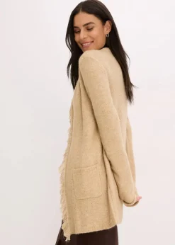 Kurzer Strickmantel mit Pailetten und Glanzgarn