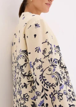 Kurzes Boho-Kleid im Leinen-Look