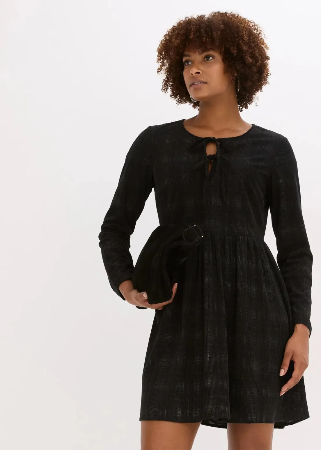 Kurzes Cord-Kleid mit Karomuster