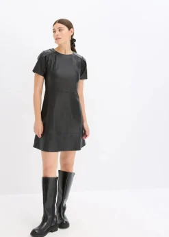 Kurzes Lederimitat-Kleid