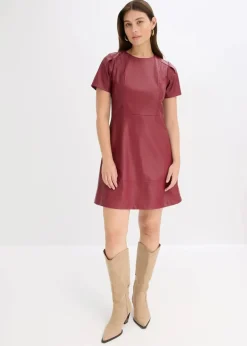Kurzes Lederimitat-Kleid