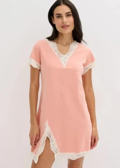 Kurzes Nachthemd mit zarter Spitze