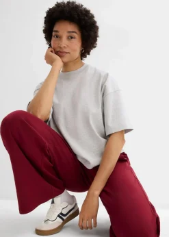 Kurzes Oversize-Shirt aus reiner schwerer Bio-Baumwolle