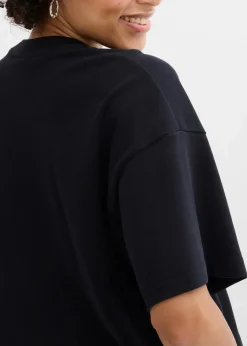Kurzes Oversize-Shirt aus reiner schwerer Bio-Baumwolle