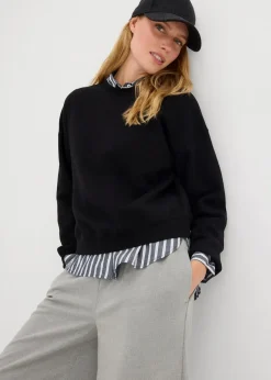 Kurzes Oversize-Sweatshirt aus reiner Bio-Baumwolle