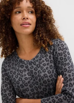 Kurzes Shirtkleid in Strickoptik