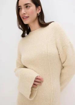 Kurzes Strickkleid mit Wollanteil