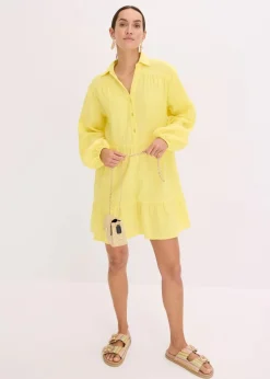 Kurzes Stufen-Kleid aus Musselin