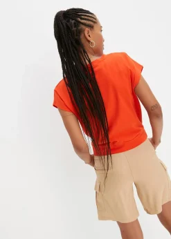 Kurzes T-Shirt aus reiner Bio-Baumwolle