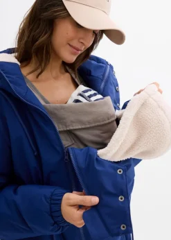 Kuschelig gefütterte Umstands-und Tragejacke