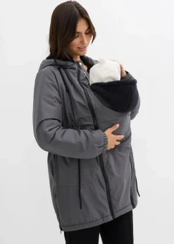 Kuschelig gefütterte Umstands-und Tragejacke