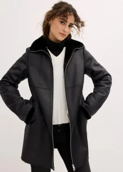 Lammfellimitat-Jacke