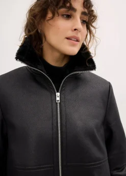 Lammfellimitat-Jacke