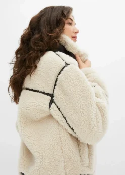 Lammfellimitat-Jacke