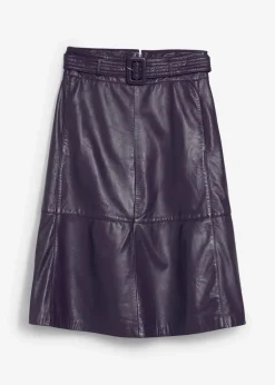 Lammnappa-Lederrock mit Gürtel (2-tlg.-Set)