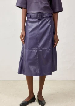 Lammnappa-Lederrock mit Gürtel (2-tlg.-Set)