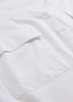 Langarm Bluse mit V-Ausschnitt aus fließender Viskose