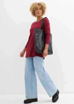 Langarmshirt aus Baumwoll-Viskose-Mix