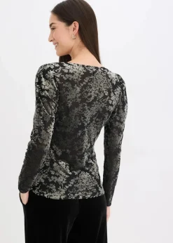 Langarmshirt aus Dévoré-Samt