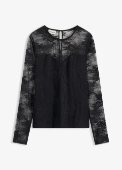 Langarmshirt aus feiner Spitze