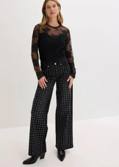 Langarmshirt aus feiner Spitze