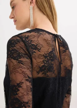 Langarmshirt aus feiner Spitze