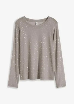 Langarmshirt aus Glitzer-Mesh