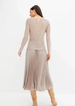 Langarmshirt aus Glitzer-Mesh