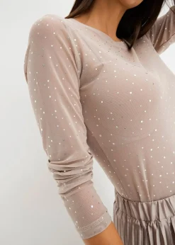 Langarmshirt aus Glitzer-Mesh
