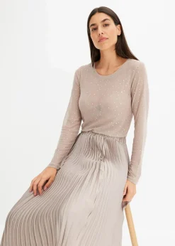 Langarmshirt aus Glitzer-Mesh