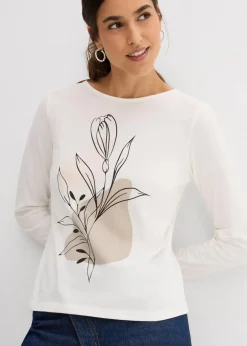 Langarmshirt aus reiner Baumwolle