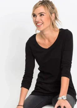 Langarmshirt aus reiner Baumwolle