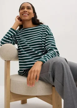 Langarmshirt aus reiner Bio-Baumwolle, (2er Pack)