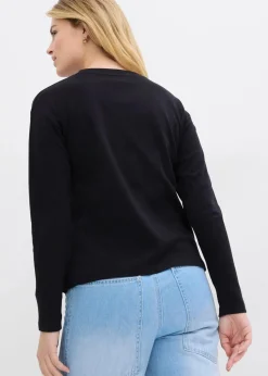 Langarmshirt aus reiner schwerer Bio-Baumwolle