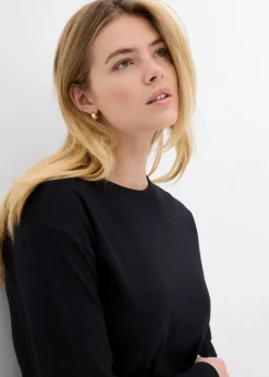 Langarmshirt aus reiner schwerer Bio-Baumwolle