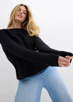 Langarmshirt aus reiner schwerer Bio-Baumwolle