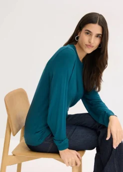 Langarmshirt aus softem Viskose-Mix