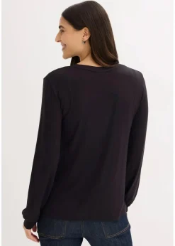 Langarmshirt aus softem Viskose-Mix
