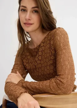 Langarmshirt aus Spitze